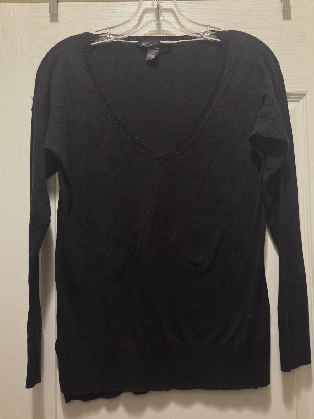 Victoria's Secret Black V-Neck Long Sleeve Top